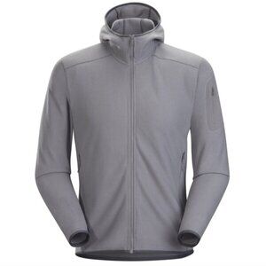 Arc'teryx Delta LT Hoody Jacket Full Zip Gray Waffle Knit Fleece Men's Size XXL